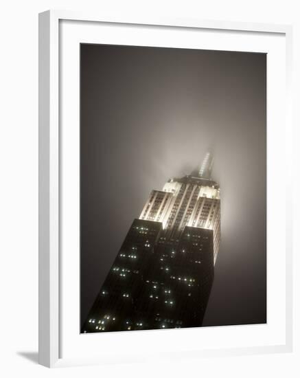 New York City, Manhattan, Empire State Building on a Rainy Evening- Low Angle View, USA-Gavin Hellier-Framed Photographic Print