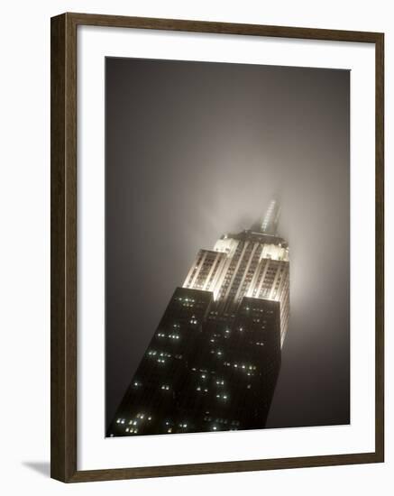 New York City, Manhattan, Empire State Building on a Rainy Evening- Low Angle View, USA-Gavin Hellier-Framed Photographic Print