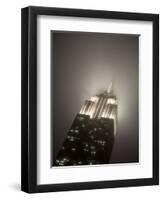 New York City, Manhattan, Empire State Building on a Rainy Evening- Low Angle View, USA-Gavin Hellier-Framed Photographic Print