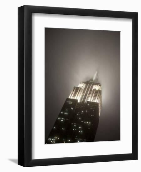 New York City, Manhattan, Empire State Building on a Rainy Evening- Low Angle View, USA-Gavin Hellier-Framed Photographic Print