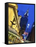 New York City, Manhattan, Grand Central Station and the Chrysler Building Illuminated at Dusk, USA-Gavin Hellier-Framed Stretched Canvas