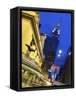 New York City, Manhattan, Grand Central Station and the Chrysler Building Illuminated at Dusk, USA-Gavin Hellier-Framed Stretched Canvas