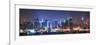 New York City Manhattan Midtown Skyline at Night with Skyscrapers Lit over Hudson River with Reflec-Songquan Deng-Framed Photographic Print