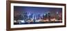 New York City Manhattan Midtown Skyline at Night with Skyscrapers Lit over Hudson River with Reflec-Songquan Deng-Framed Photographic Print