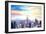 New York City Manhattan Panorama with WTC Chrysler-Markus Bleichner-Framed Art Print