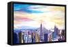 New York City Manhattan Panorama with WTC Chrysler-Markus Bleichner-Framed Stretched Canvas