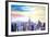 New York City Manhattan Panorama with WTC Chrysler-Markus Bleichner-Framed Art Print