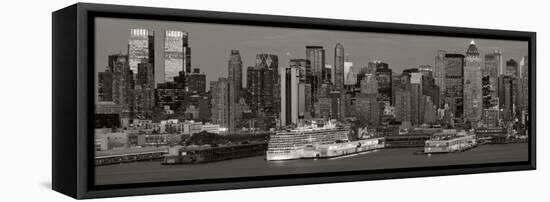 New York City, Manhattan, Panoramic View of Mid Town Manhattan across the Hudson River, USA-Gavin Hellier-Framed Stretched Canvas
