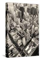 New York City Manhattan Skyline Aerial View Black and White with Skyscrapers and Street-Songquan Deng-Stretched Canvas