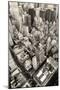 New York City Manhattan Skyline Aerial View Black and White with Skyscrapers and Street-Songquan Deng-Mounted Photographic Print