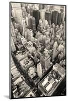 New York City Manhattan Skyline Aerial View Black and White with Skyscrapers and Street-Songquan Deng-Mounted Photographic Print
