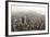 New York City Manhattan Skyline Aerial View Panorama Black And White With Skyscrapers And Street-Songquan Deng-Framed Art Print