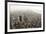 New York City Manhattan Skyline Aerial View Panorama Black And White With Skyscrapers And Street-Songquan Deng-Framed Art Print