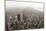 New York City Manhattan Skyline Aerial View Panorama Black And White With Skyscrapers And Street-Songquan Deng-Mounted Art Print