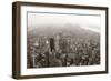 New York City Manhattan Skyline Aerial View Panorama Black And White With Skyscrapers And Street-Songquan Deng-Framed Premium Giclee Print