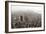 New York City Manhattan Skyline Aerial View Panorama Black And White With Skyscrapers And Street-Songquan Deng-Framed Premium Giclee Print