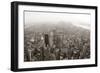 New York City Manhattan Skyline Aerial View Panorama Black And White With Skyscrapers And Street-Songquan Deng-Framed Premium Giclee Print
