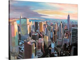 New York City - Manhattan Skyline in Warm Sunlight-Markus Bleichner-Stretched Canvas