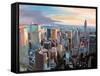 New York City - Manhattan Skyline in Warm Sunlight-Markus Bleichner-Framed Stretched Canvas