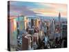 New York City - Manhattan Skyline in Warm Sunlight-Markus Bleichner-Stretched Canvas