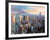 New York City - Manhattan Skyline in Warm Sunlight-Markus Bleichner-Framed Art Print