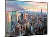 New York City - Manhattan Skyline in Warm Sunlight-Markus Bleichner-Mounted Art Print