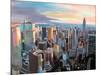 New York City - Manhattan Skyline in Warm Sunlight-Markus Bleichner-Mounted Art Print