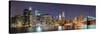 New York City Manhattan Skyline Panorama with Brooklyn Bridge and Office Skyscrapers Building in At-Songquan Deng-Stretched Canvas