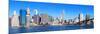 New York City Manhattan Skyline Panorama with Brooklyn Bridge and Skyscrapers over Hudson River in-Songquan Deng-Mounted Photographic Print