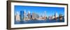 New York City Manhattan Skyline Panorama with Brooklyn Bridge and Skyscrapers over Hudson River in-Songquan Deng-Framed Photographic Print