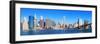 New York City Manhattan Skyline Panorama with Brooklyn Bridge and Skyscrapers over Hudson River in-Songquan Deng-Framed Photographic Print