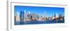 New York City Manhattan Skyline Panorama with Brooklyn Bridge and Skyscrapers over Hudson River in-Songquan Deng-Framed Photographic Print