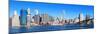 New York City Manhattan Skyline Panorama with Brooklyn Bridge and Skyscrapers over Hudson River in-Songquan Deng-Mounted Photographic Print