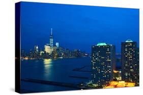 New York City Manhattan Skyline with One World Trade Center Tower (Aka Freedom Tower) over Hudson R-haveseen-Stretched Canvas