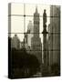 New York City, Manhattan, Statue of Christopher Columbus in Columbus Circle Viewed Through a Glass -Gavin Hellier-Stretched Canvas