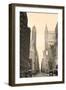 New York City Manhattan Street View with Chrysler Building Skyscrapers and Busy Traffic Black and W-Songquan Deng-Framed Photographic Print