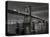 New York City, Manhattan, the Brooklyn and Manhattan Bridges Spanning the East River, USA-Gavin Hellier-Stretched Canvas