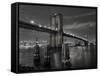 New York City, Manhattan, the Brooklyn and Manhattan Bridges Spanning the East River, USA-Gavin Hellier-Framed Stretched Canvas