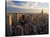 New York City, Manhattan, View of Downtown and Empire State Building from Rockerfeller Centre, USA-Gavin Hellier-Stretched Canvas