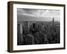 New York City, Manhattan, View of Downtown and Empire State Building from Rockerfeller Centre, USA-Gavin Hellier-Framed Photographic Print