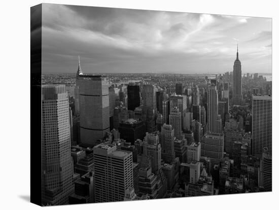 New York City, Manhattan, View of Downtown and Empire State Building from Rockerfeller Centre, USA-Gavin Hellier-Stretched Canvas