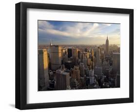 New York City, Manhattan, View of Downtown and Empire State Building from Rockerfeller Centre, USA-Gavin Hellier-Framed Photographic Print