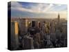 New York City, Manhattan, View of Downtown and Empire State Building from Rockerfeller Centre, USA-Gavin Hellier-Stretched Canvas