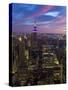 New York City, Manhattan, View Towards Downtown; Empire State Building from Rockerfeller Centre, US-Gavin Hellier-Stretched Canvas