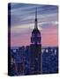 New York City, Manhattan, View Towards Downtown; Empire State Building from Rockerfeller Centre, US-Gavin Hellier-Stretched Canvas