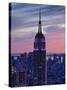 New York City, Manhattan, View Towards Downtown; Empire State Building from Rockerfeller Centre, US-Gavin Hellier-Stretched Canvas