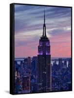 New York City, Manhattan, View Towards Downtown; Empire State Building from Rockerfeller Centre, US-Gavin Hellier-Framed Stretched Canvas