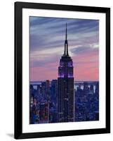 New York City, Manhattan, View Towards Downtown; Empire State Building from Rockerfeller Centre, US-Gavin Hellier-Framed Premium Photographic Print