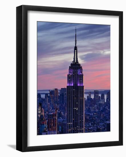 New York City, Manhattan, View Towards Downtown; Empire State Building from Rockerfeller Centre, US-Gavin Hellier-Framed Photographic Print