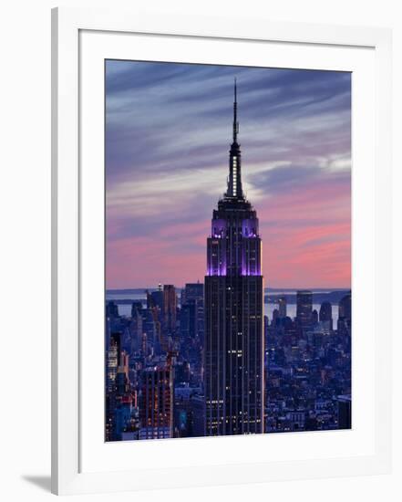 New York City, Manhattan, View Towards Downtown; Empire State Building from Rockerfeller Centre, US-Gavin Hellier-Framed Photographic Print